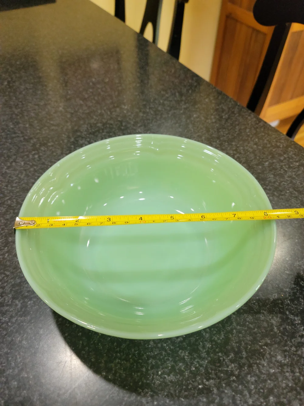 Vintage Fire-King 3 Band Jadite Vegetable Bowl 8 Inch